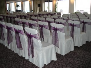 Dressed chairs in the Turnberry Suite for Frank & Claire