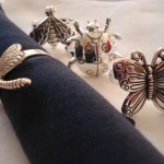Pewter insect napkin rings to complement your table setting