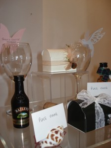 Selection of wedding favours and place cards 01
