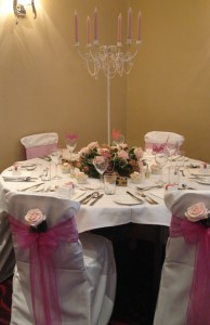 Vintage Pink Designed Wedding Breakfast for Menzies Hotel Wedding Fayre